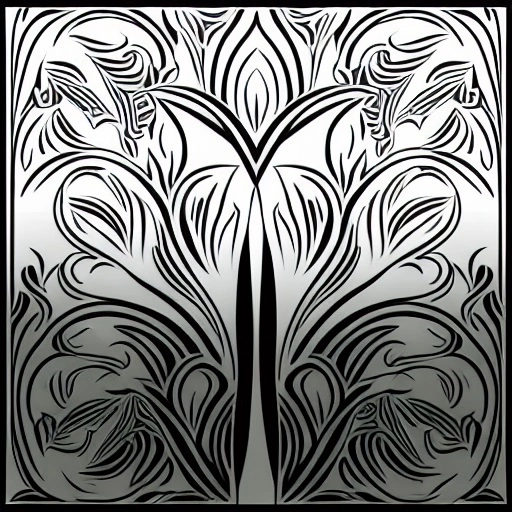81742-3591194541-tulip ornament on gravestone,pattern ,vector,ornament,black background grayscale.webp